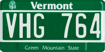 VT license plate VHG764