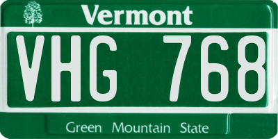 VT license plate VHG768