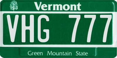 VT license plate VHG777