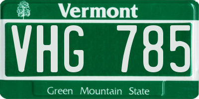 VT license plate VHG785