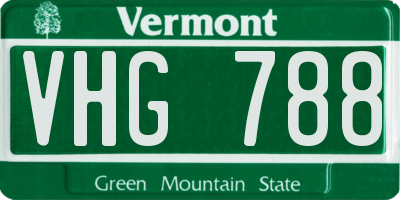 VT license plate VHG788