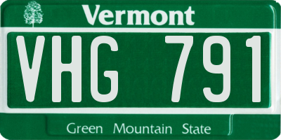 VT license plate VHG791