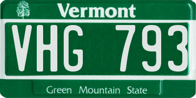 VT license plate VHG793