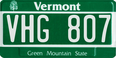 VT license plate VHG807