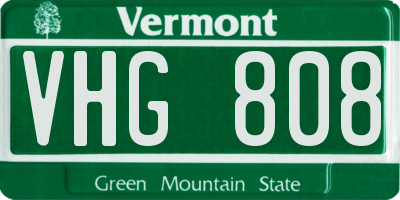 VT license plate VHG808