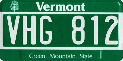 VT license plate VHG812