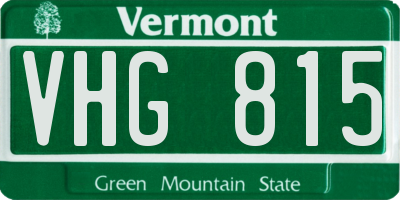 VT license plate VHG815