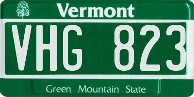 VT license plate VHG823