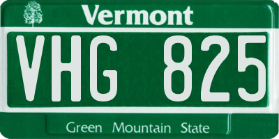 VT license plate VHG825