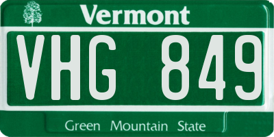 VT license plate VHG849