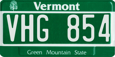 VT license plate VHG854