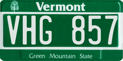 VT license plate VHG857