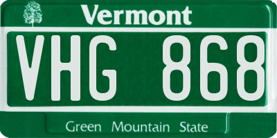 VT license plate VHG868