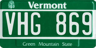 VT license plate VHG869