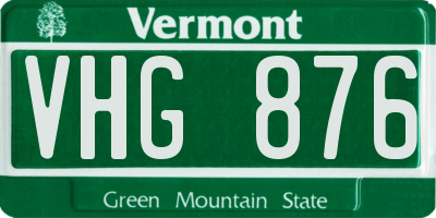 VT license plate VHG876