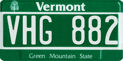 VT license plate VHG882