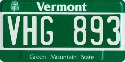 VT license plate VHG893