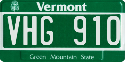 VT license plate VHG910