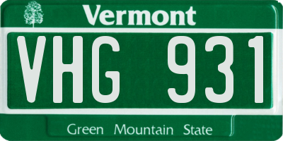 VT license plate VHG931