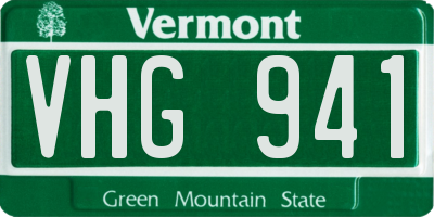 VT license plate VHG941