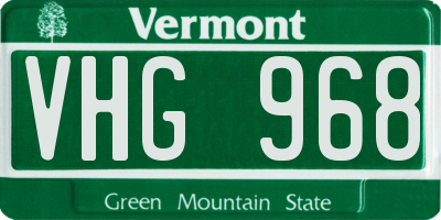VT license plate VHG968