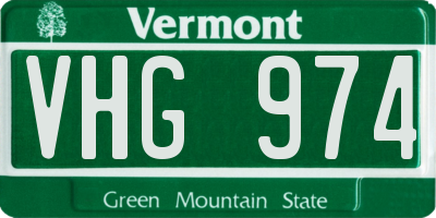 VT license plate VHG974
