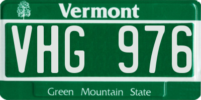VT license plate VHG976