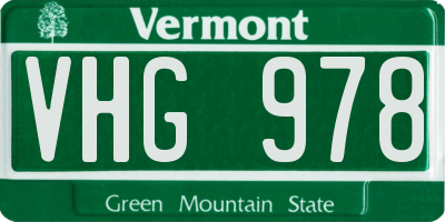 VT license plate VHG978