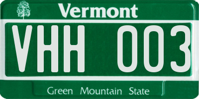 VT license plate VHH003
