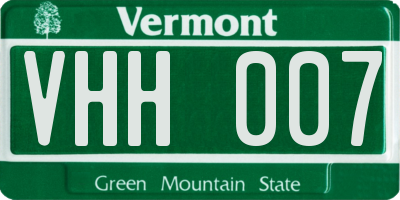VT license plate VHH007