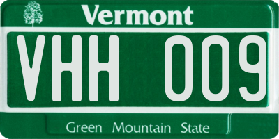 VT license plate VHH009