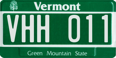 VT license plate VHH011