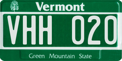 VT license plate VHH020