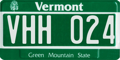 VT license plate VHH024