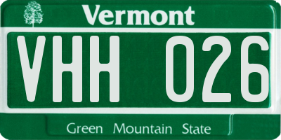 VT license plate VHH026