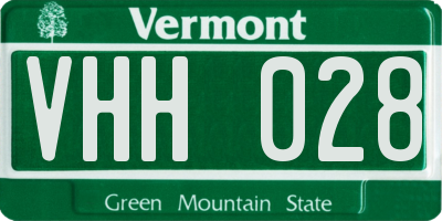VT license plate VHH028