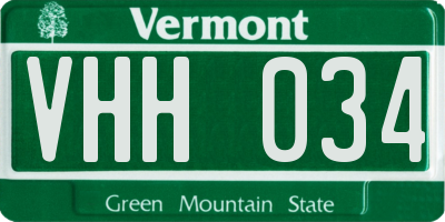 VT license plate VHH034