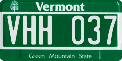 VT license plate VHH037