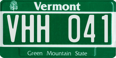 VT license plate VHH041