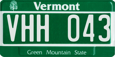 VT license plate VHH043