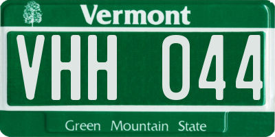 VT license plate VHH044