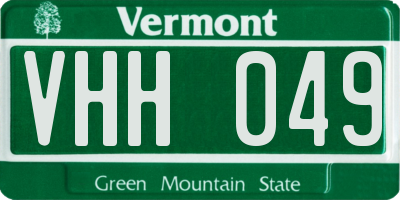VT license plate VHH049