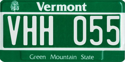 VT license plate VHH055