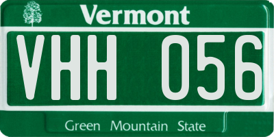 VT license plate VHH056