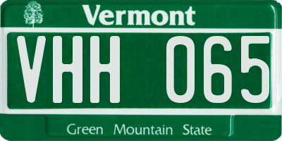 VT license plate VHH065