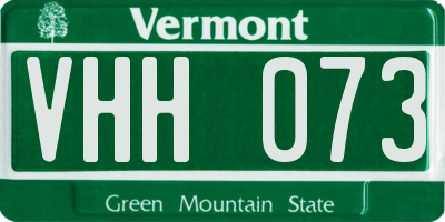 VT license plate VHH073