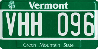 VT license plate VHH096