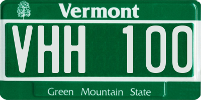 VT license plate VHH100