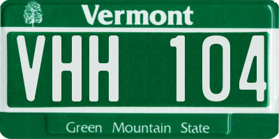 VT license plate VHH104