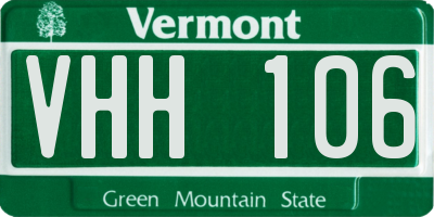VT license plate VHH106